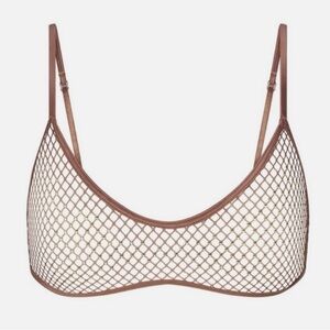 SKIMS Brown Mesh Bra
